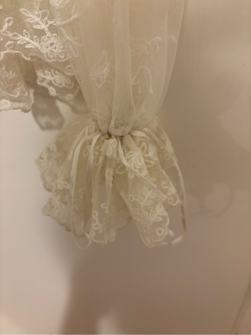 LoveShackFancy Cream Lace Ruffle Blouse - Picture 3 of 3